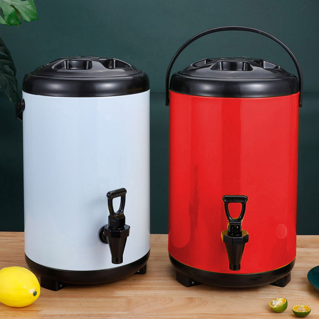 SOGA 2X 8L Stainless Steel Insulated Milk Tea Barrel Hot and Cold Beverage Dispenser Container with Faucet Red, , , , , ,  - AU DEPOT 9