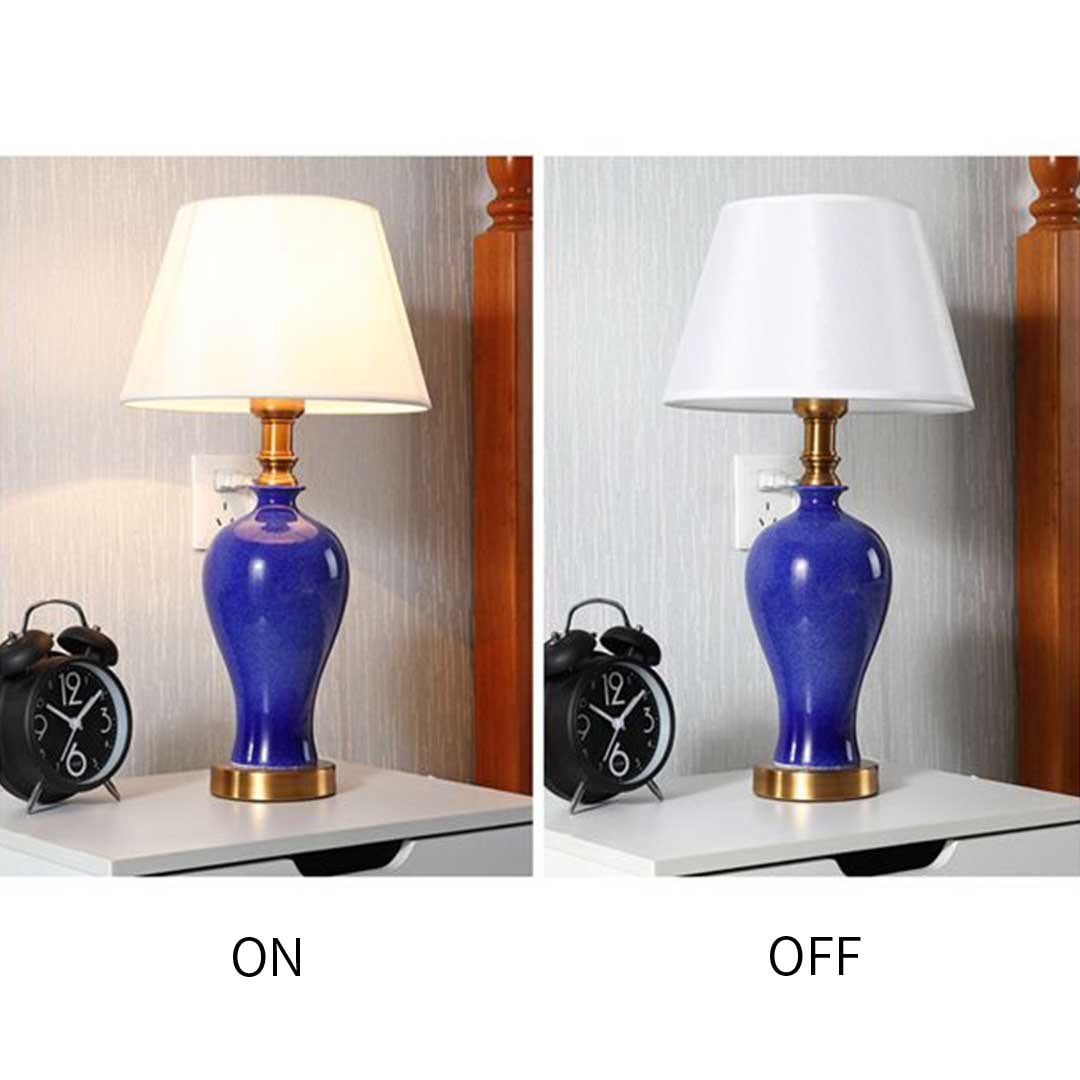 SOGA 2X Blue Ceramic Oval Table Lamp with Gold Metal Base, , , , , ,  - AU DEPOT 6