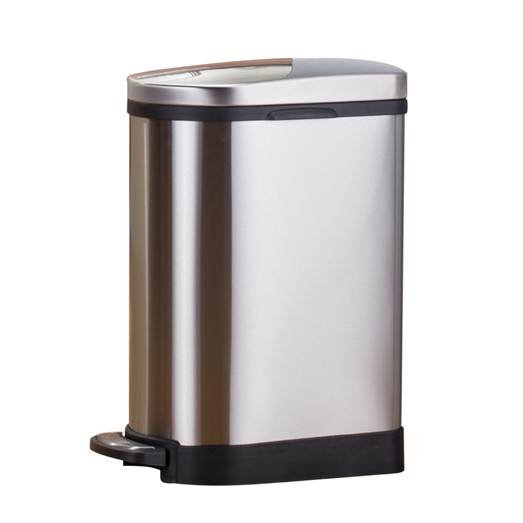 SOGA 2X Foot Pedal Stainless Steel Rubbish Recycling Garbage Waste Trash Bin 10L U, , , , , ,  - AU DEPOT 2