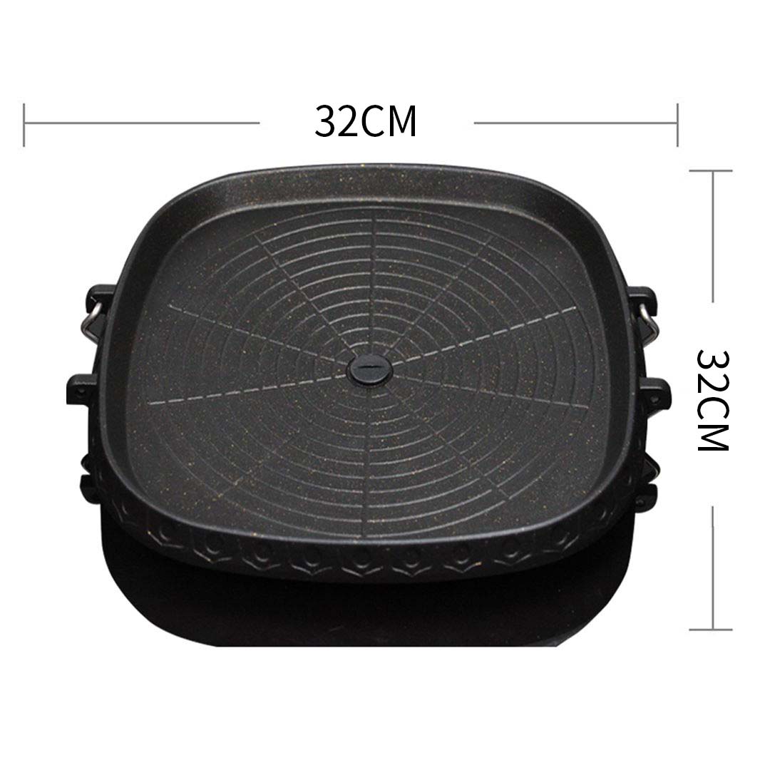 SOGA 2X Portable Korean BBQ Butane Gas Stove Stone Grill Plate Non Stick Coated Square, , , , , ,  - AU DEPOT 2