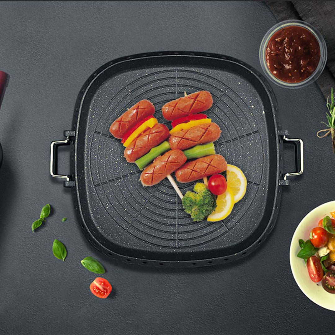 SOGA 2X Portable Korean BBQ Butane Gas Stove Stone Grill Plate Non Stick Coated Square, , , , , ,  - AU DEPOT 8