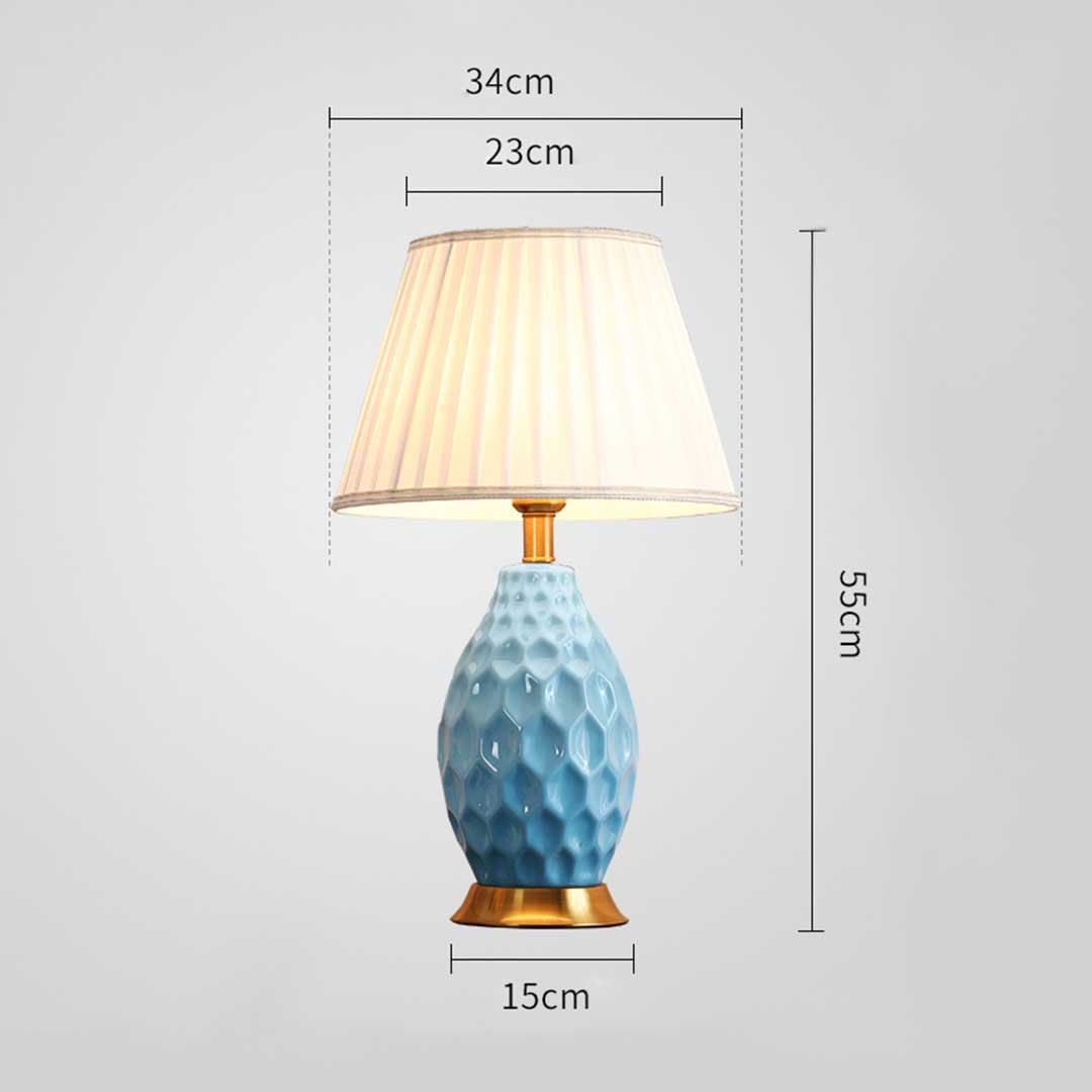 SOGA 2X Textured Ceramic Oval Table Lamp with Gold Metal Base Blue, , , , , ,  - AU DEPOT 2