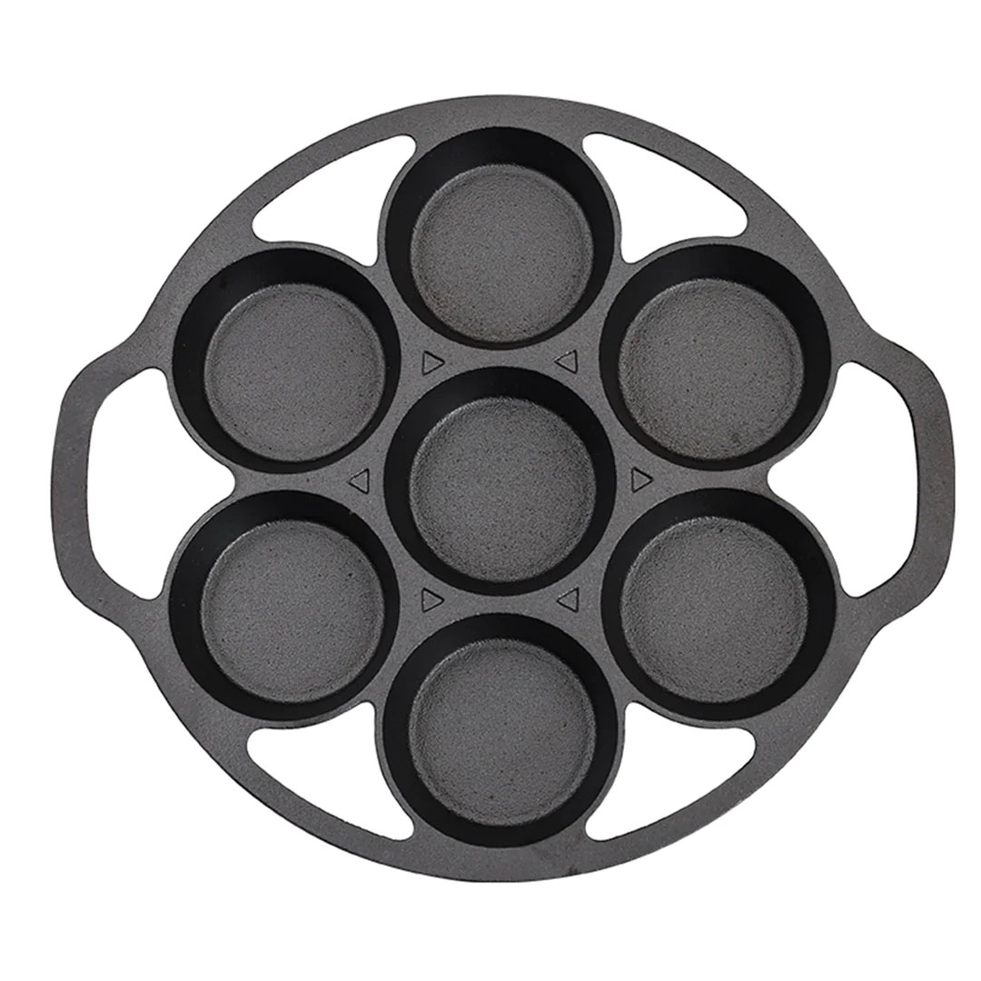 SOGA 32cm Cast Iron Takoyaki Fry Pan Octopus Balls Maker 7 Hole Cavities Grill Mold, , , , , ,  - AU DEPOT 1