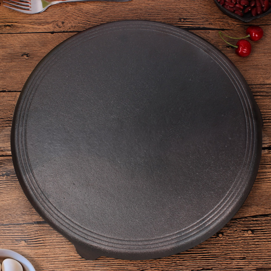 SOGA 33CM Reversible Round Cast Iron Crepes Pan Baking Cookie Pancake Pizza Bakeware, , , , , ,  - AU DEPOT 4