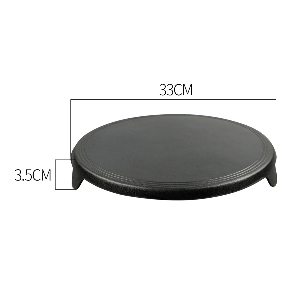 SOGA 33CM Reversible Round Cast Iron Crepes Pan Baking Cookie Pancake Pizza Bakeware, , , , , ,  - AU DEPOT 6