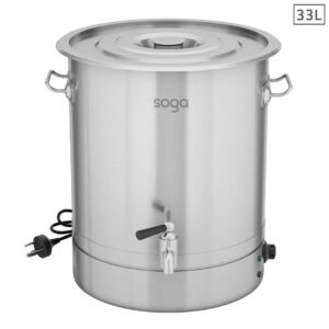 SOGA 33L Stainless Steel URN Commercial Water Boiler 2200W toasters kettles Urn843 AU DEPOT - AU DEPOT