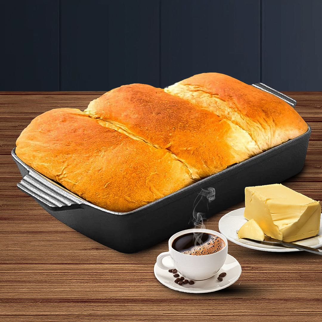 SOGA 33cm Cast Iron Rectangle Bread Cake Baking Dish Lasagna Roasting Pan, , , , , ,  - AU DEPOT 7