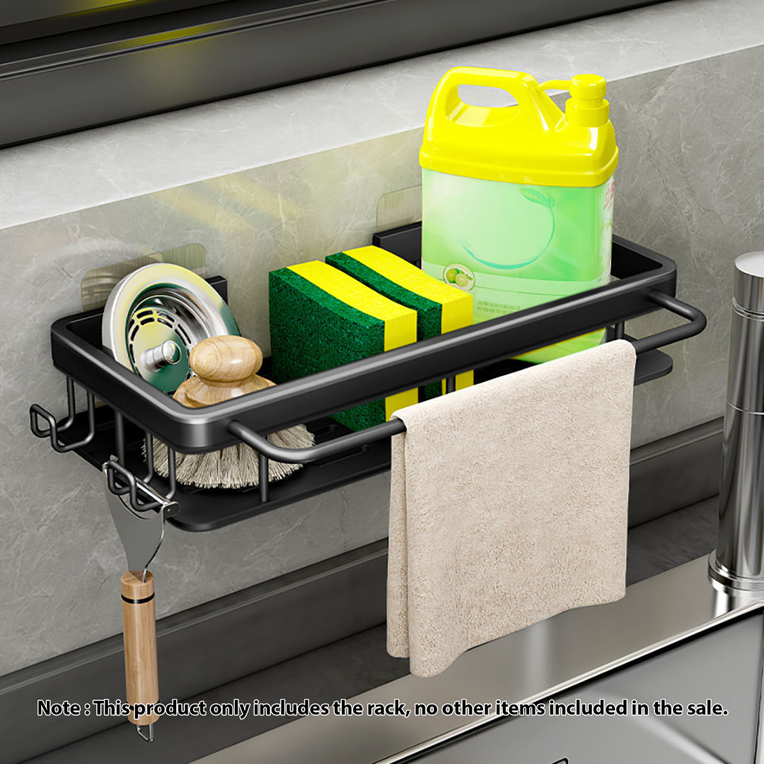 SOGA 34cm Kitchen Sink Storage Organiser Space Saving Adhesive Shelf Rack, , , , , ,  - AU DEPOT 2