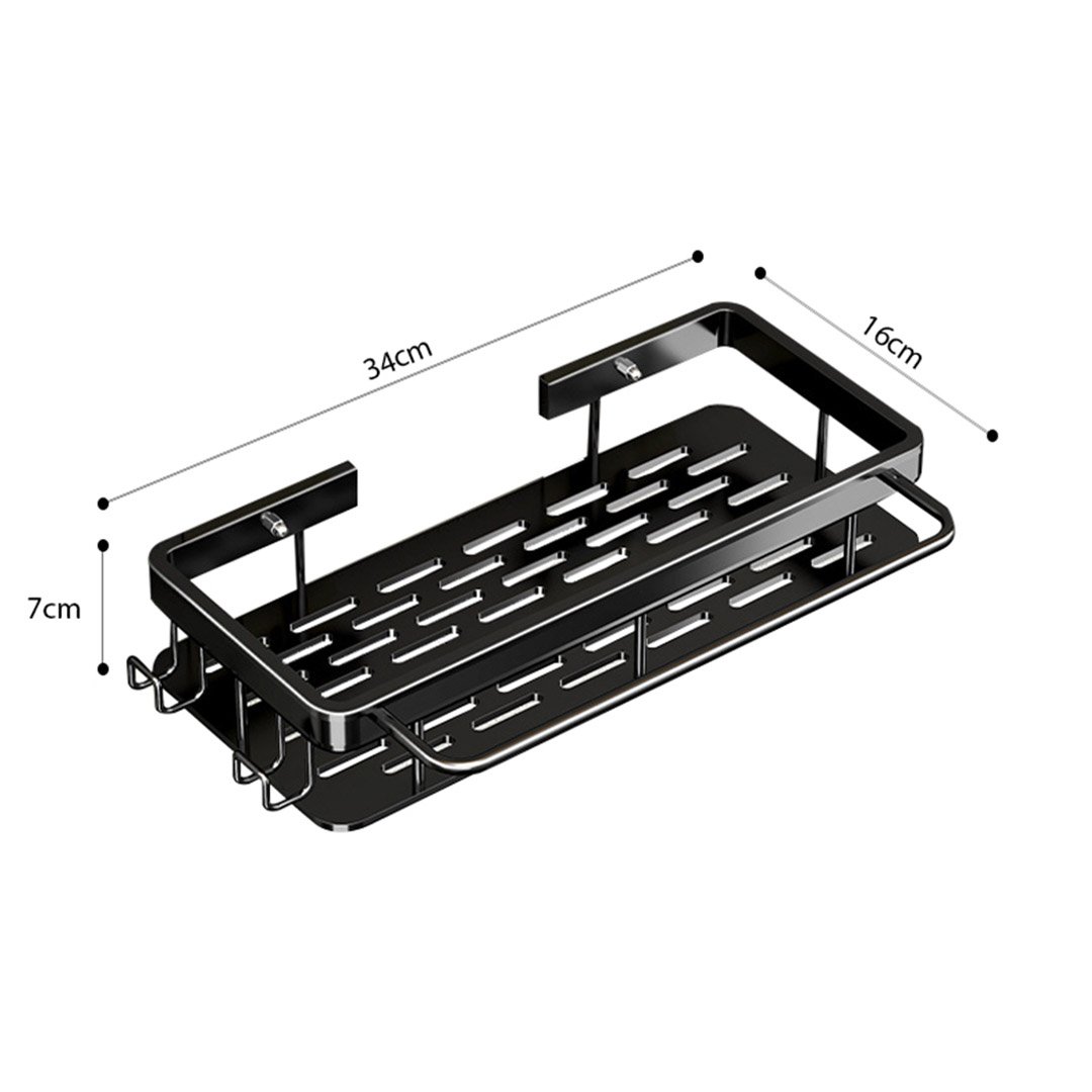 SOGA 34cm Kitchen Sink Storage Organiser Space Saving Adhesive Shelf Rack, , , , , ,  - AU DEPOT 6