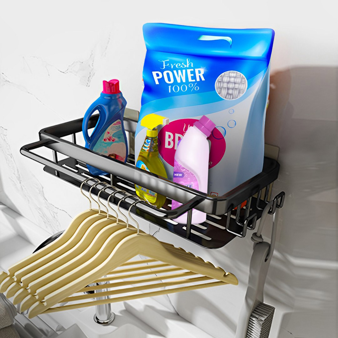 SOGA 34cm Kitchen Sink Storage Organiser Space Saving Adhesive Shelf Rack, , , , , ,  - AU DEPOT 8