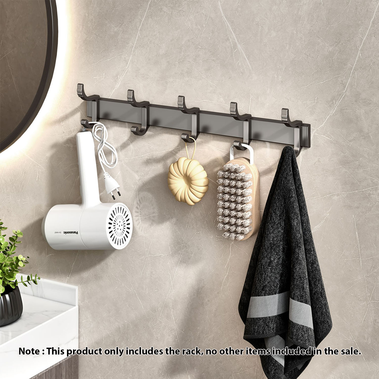 SOGA 37cm Wall Mounted Towel Rack Space-Saving Hanger Organiser with Durable Hooks, , , , , ,  - AU DEPOT 2