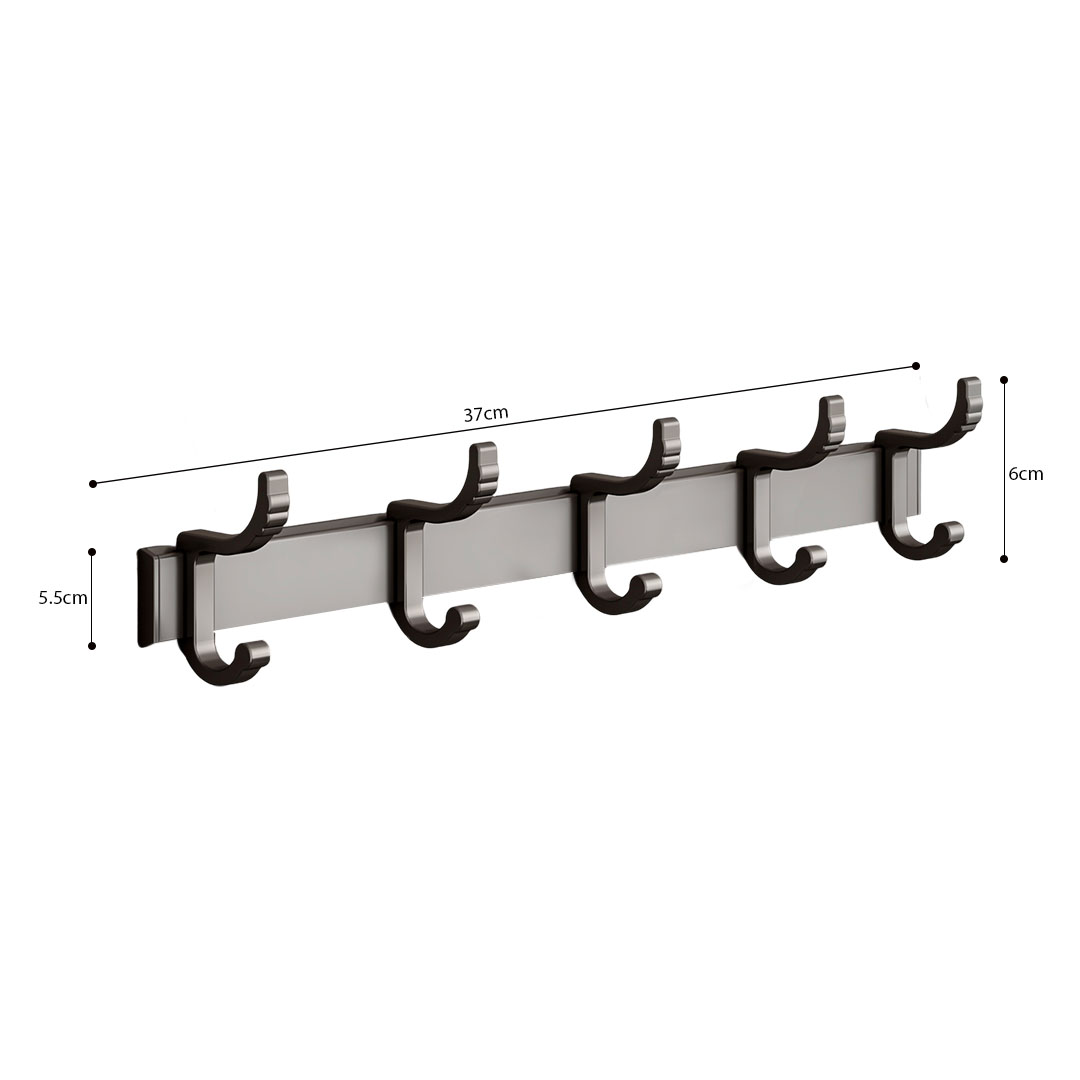 SOGA 37cm Wall Mounted Towel Rack Space-Saving Hanger Organiser with Durable Hooks, , , , , ,  - AU DEPOT 6