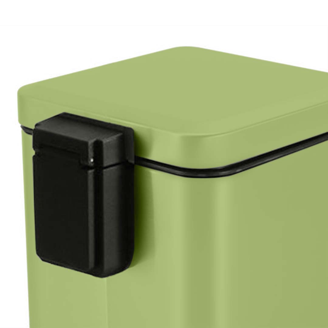 SOGA 4X 12L Foot Pedal Stainless Steel Rubbish Recycling Garbage Waste Trash Bin Square Green, , , , , ,  - AU DEPOT 4