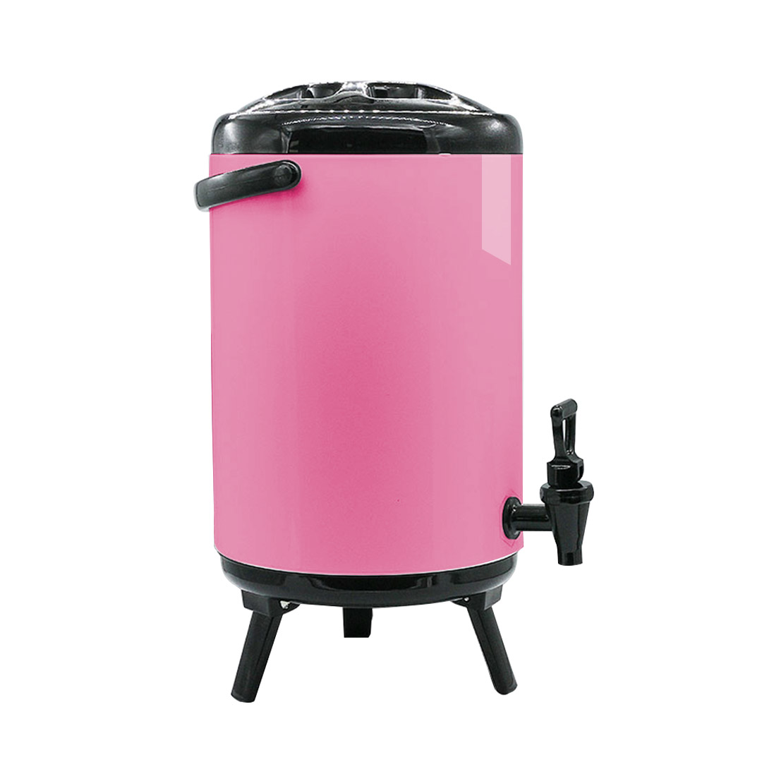 SOGA 4X 16L Stainless Steel Insulated Milk Tea Barrel Hot and Cold Beverage Dispenser Container with Faucet Pink, , , , , ,  - AU DEPOT 4