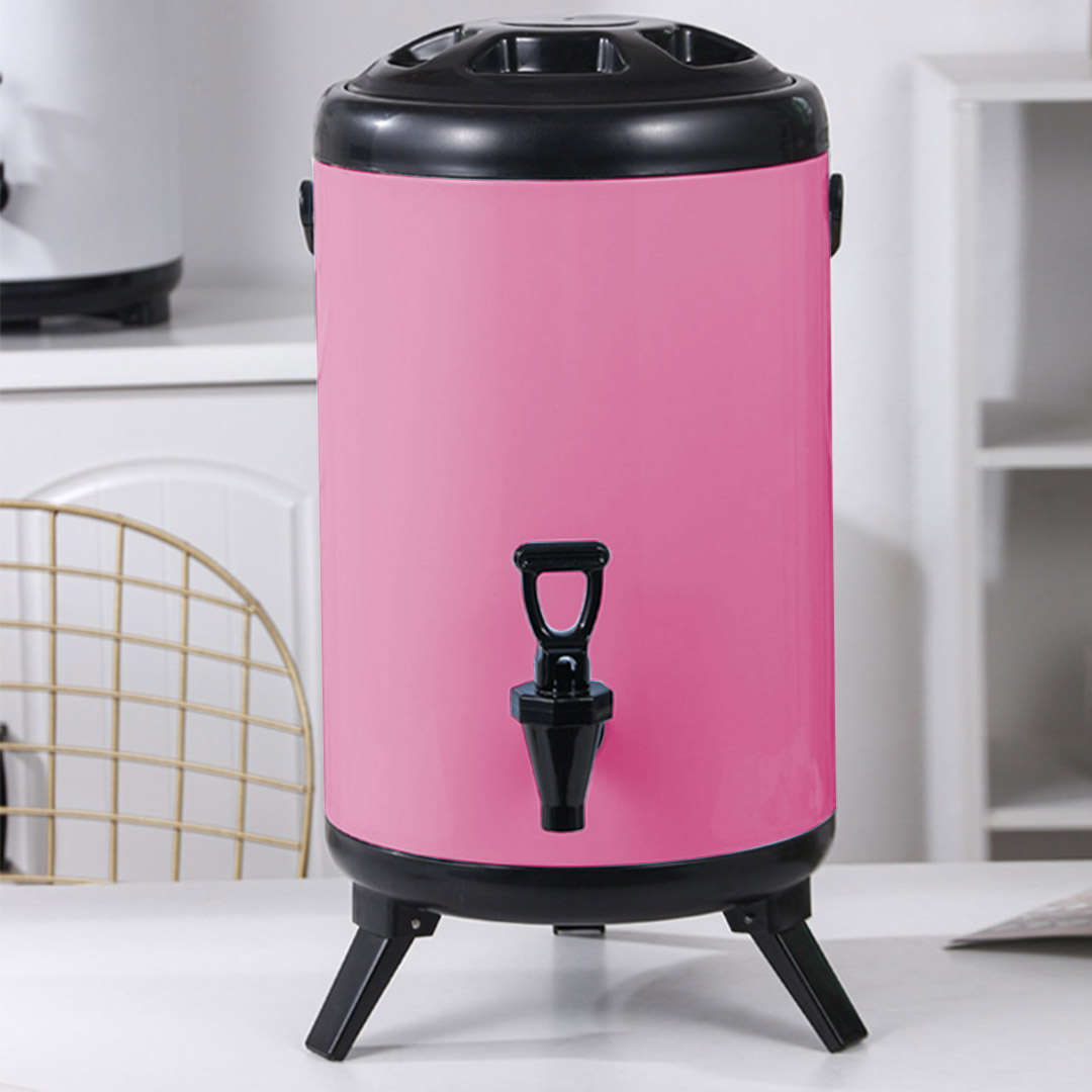 SOGA 4X 16L Stainless Steel Insulated Milk Tea Barrel Hot and Cold Beverage Dispenser Container with Faucet Pink, , , , , ,  - AU DEPOT 8