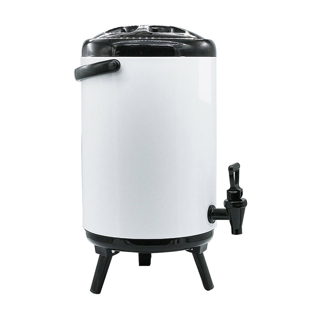 SOGA 4X 8L Stainless Steel Insulated Milk Tea Barrel Hot and Cold Beverage Dispenser Container with Faucet White, , , , , ,  - AU DEPOT 4