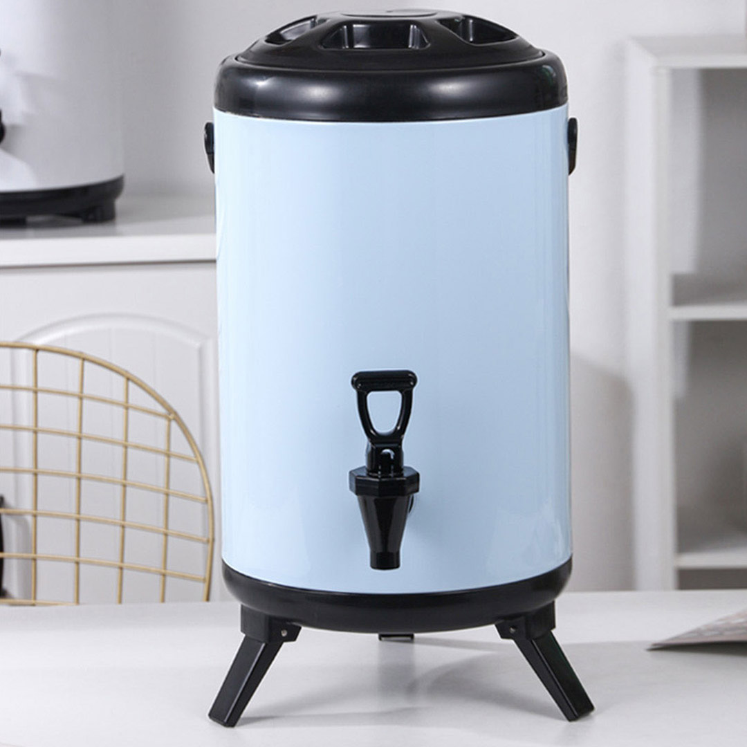 SOGA 4X 8L Stainless Steel Insulated Milk Tea Barrel Hot and Cold Beverage Dispenser Container with Faucet White, , , , , ,  - AU DEPOT 8