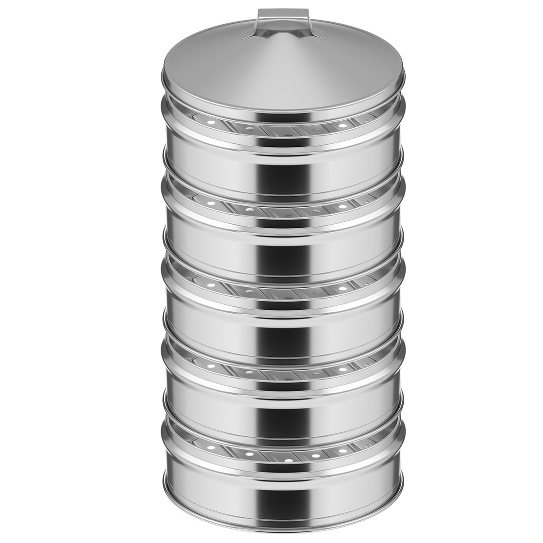 SOGA 5 Tier 22cm Stainless Steel Steamers With Lid Work inside of Basket Pot Steamers, , , , , ,  - AU DEPOT 1