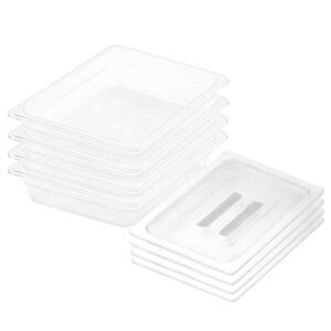 SOGA 65mm Clear Gastronorm GN Pan 12 Food Tray Storage Bundle of 4 with Lid Baking Trays VICPans1415wLidX4 AU DEPOT - AU DEPOT