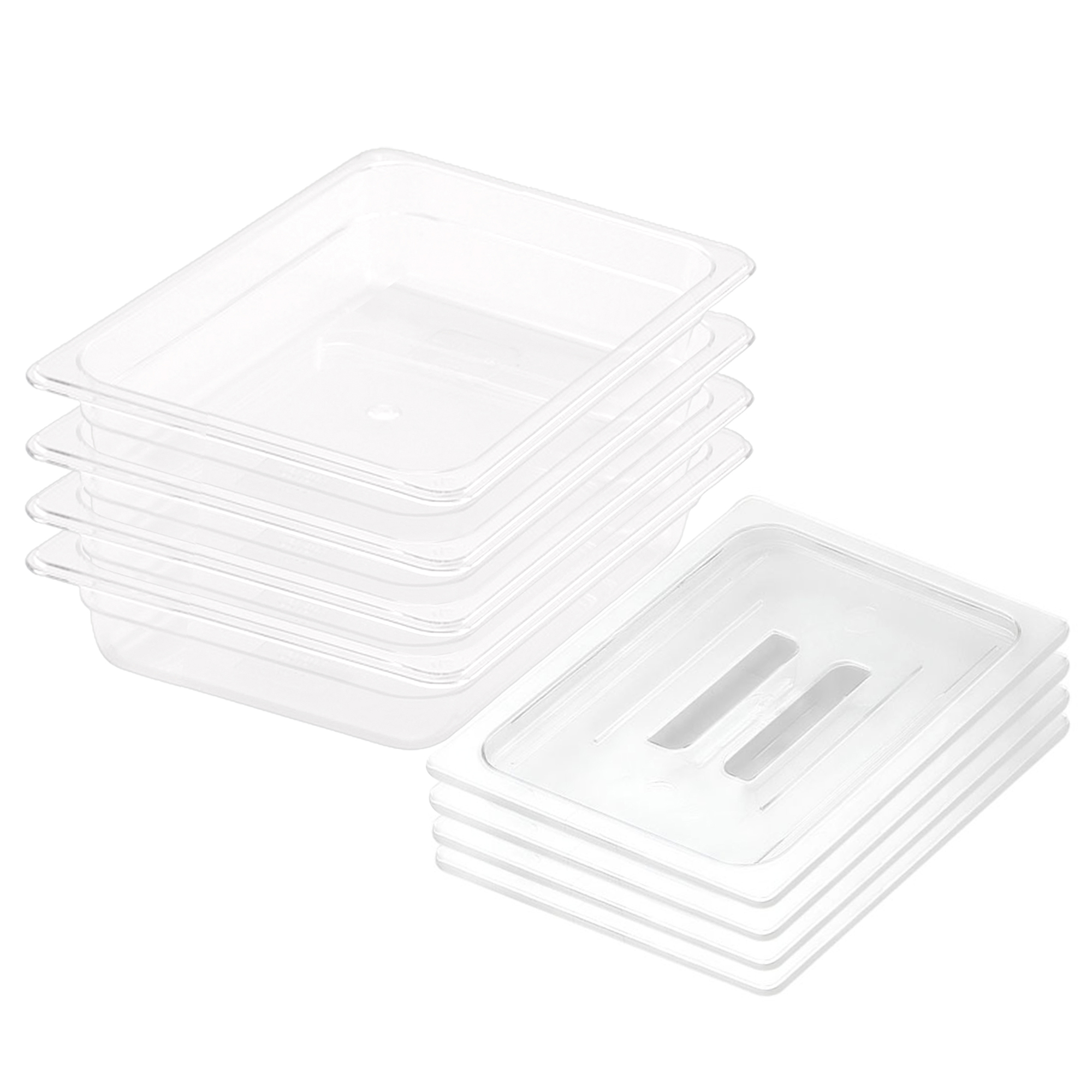 SOGA 65mm Clear Gastronorm GN Pan 1/2 Food Tray Storage Bundle of 4 with Lid, , , , , ,  - AU DEPOT 1