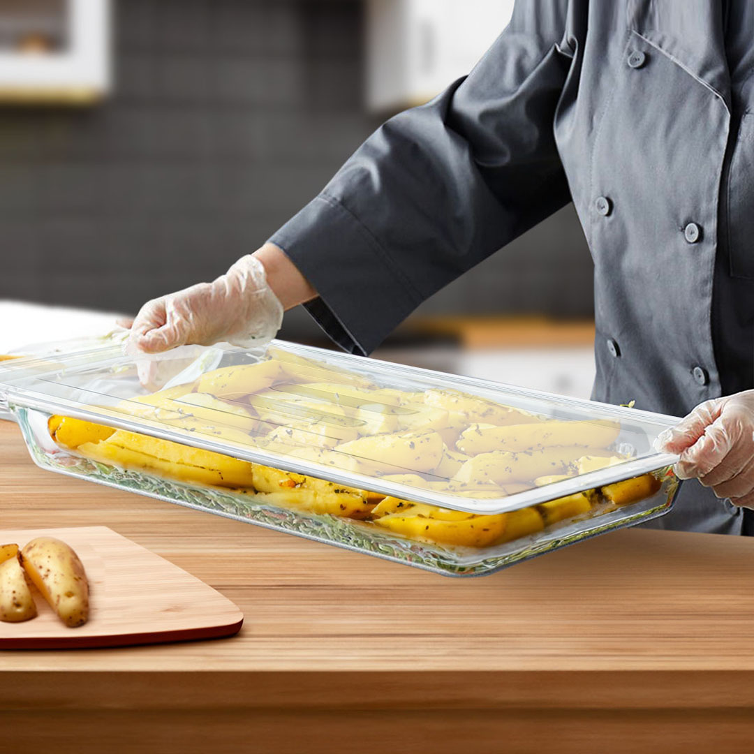 SOGA 65mm Clear Gastronorm GN Pan 1/2 Food Tray Storage Bundle of 6 with Lid, , , , , ,  - AU DEPOT 7