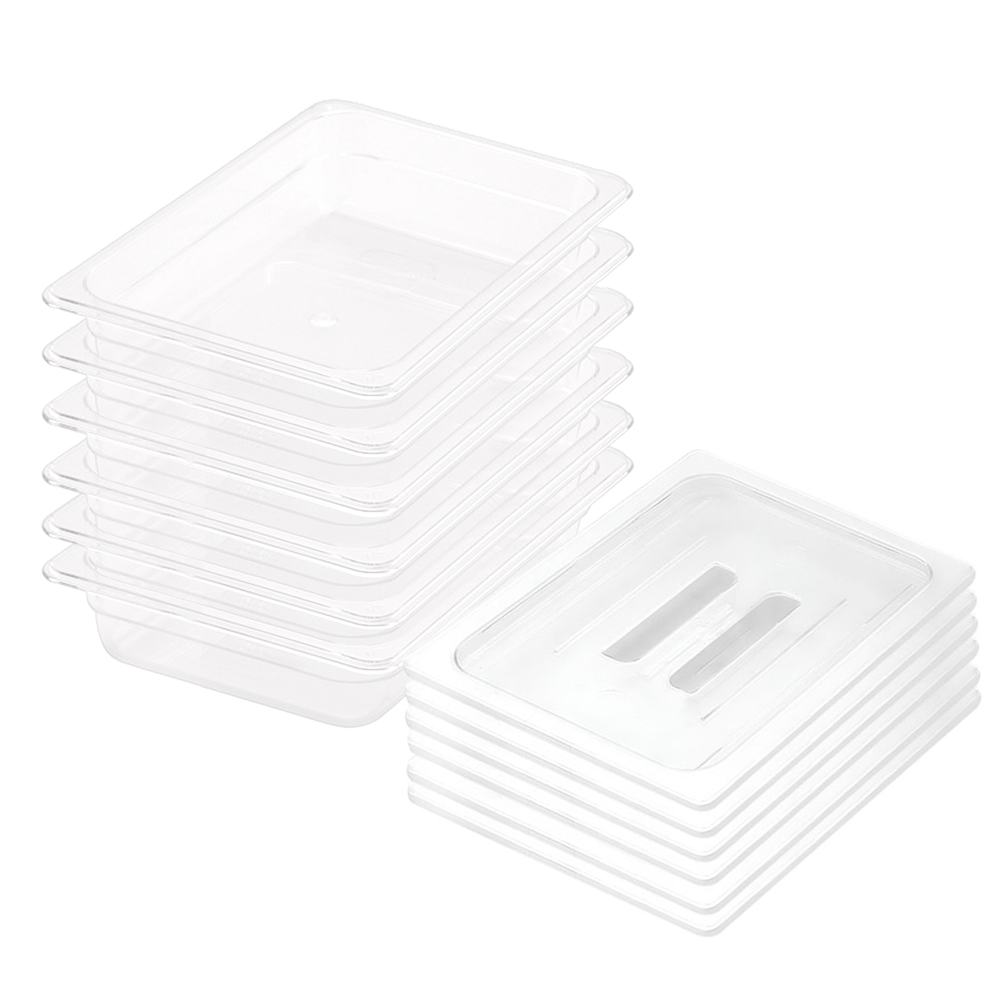 SOGA 65mm Clear Gastronorm GN Pan 1/2 Food Tray Storage Bundle of 6 with Lid, , , , , ,  - AU DEPOT 1