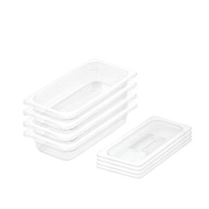 SOGA 65mm Clear Gastronorm GN Pan 13 Food Tray Storage Bundle of 4 with Lid Baking Trays VICPans1421wLidX4 AU DEPOT - AU DEPOT