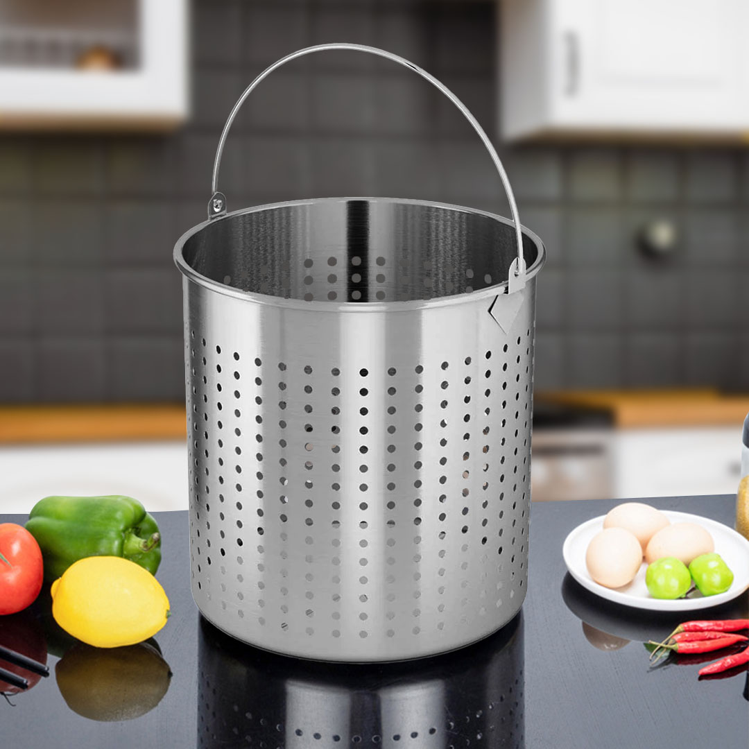 SOGA 71L 18/10 Stainless Steel Stockpot with Perforated Stock pot Basket Pasta Strainer, , , , , ,  - AU DEPOT 3