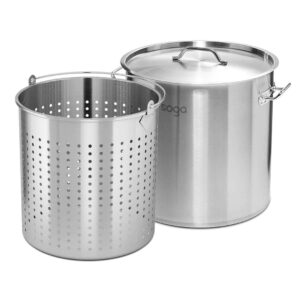 SOGA 71L 1810 Stainless Steel Stockpot with Perforated Stock pot Basket Pasta Strainer stock multi pots StockPot45CMwPastaInsert3904 AU DEPOT - AU DEPOT