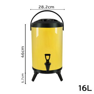 SOGA 8X 16L Stainless Steel Insulated Milk Tea Barrel Hot and Cold Beverage Dispenser Container with Faucet Yellow, Home & Living, Kitchen & Dining, Barware, Spirit Dispensers, ,  - AU DEPOT 2