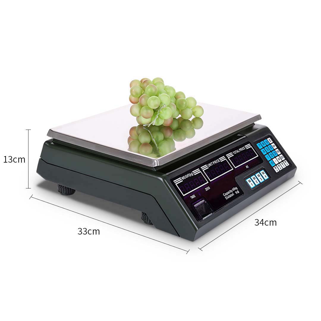 SOGA Digital Commercial Kitchen Scales Shop Electronic Weight Scale Food 40kg/5g, , , , , ,  - AU DEPOT 6