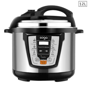 SOGA Electric Stainless Steel Pressure Cooker 12L 1600W Multicooker 16, , , , , ,  - AU DEPOT 1