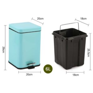 SOGA Foot Pedal Stainless Steel Rubbish Recycling Garbage Waste Trash Bin Square 6L Blue, Home & Living, Kitchen & Dining, Kitchen Storage, Kitchen Bins, ,  - AU DEPOT 2