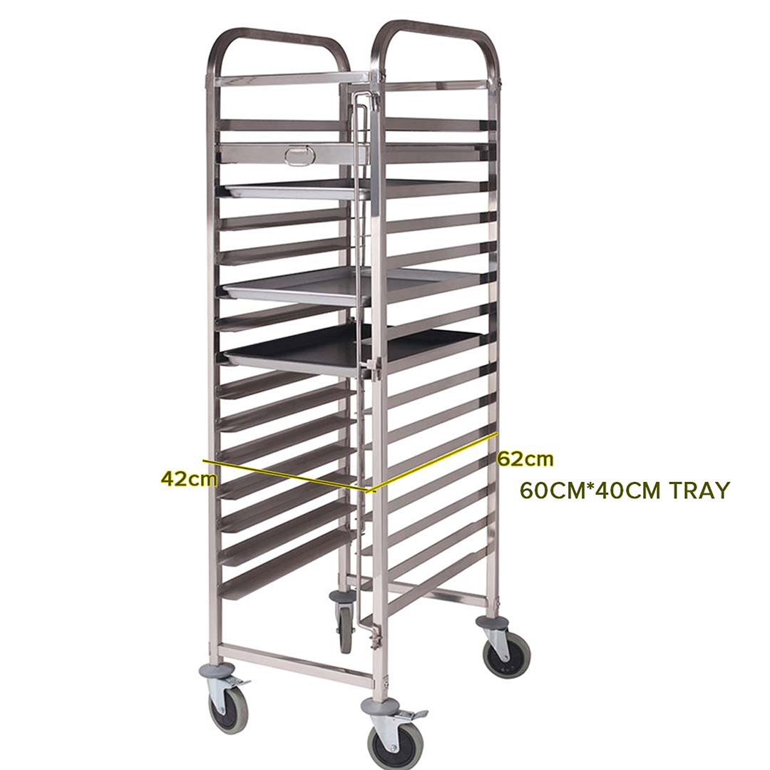 SOGA Gastronorm Trolley 16 Tier Stainless Steel with Aluminum Baking Pan Cooking Tray for Bakers, , , , , ,  - AU DEPOT 2