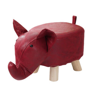 SOGA Red Children Bench Elephant Character Round Ottoman Stool Soft Small Comfy Seat Home Decor, , , , , ,  - AU DEPOT 1