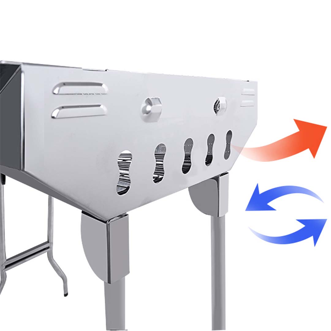 SOGA Skewers Grill Portable Stainless Steel Charcoal BBQ Outdoor 6-8 Persons, , , , , ,  - AU DEPOT 7