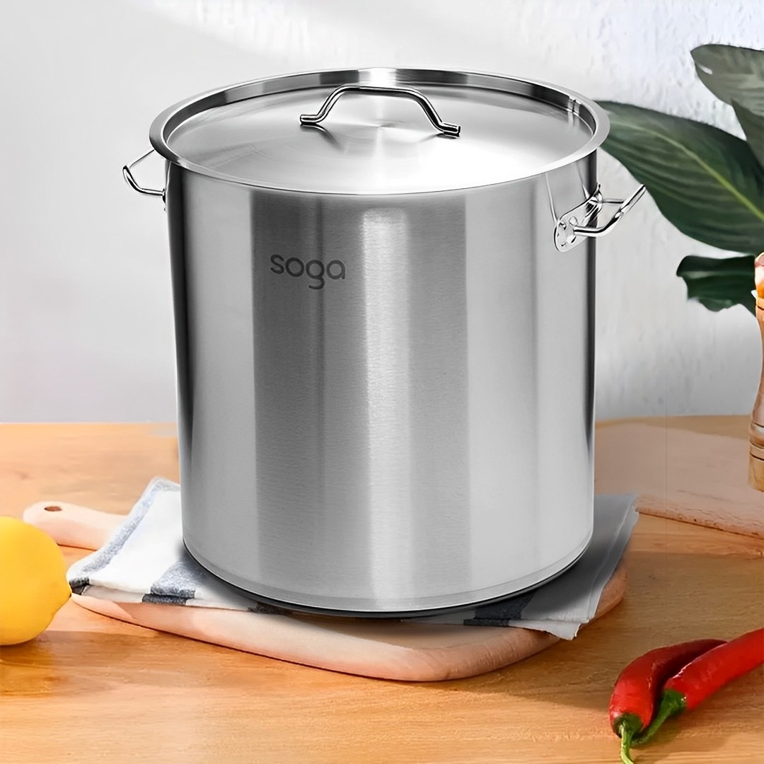 SOGA Stock Pot 12L 25L Top Grade Thick Stainless Steel Stockpot 18/10, , , , , ,  - AU DEPOT 4