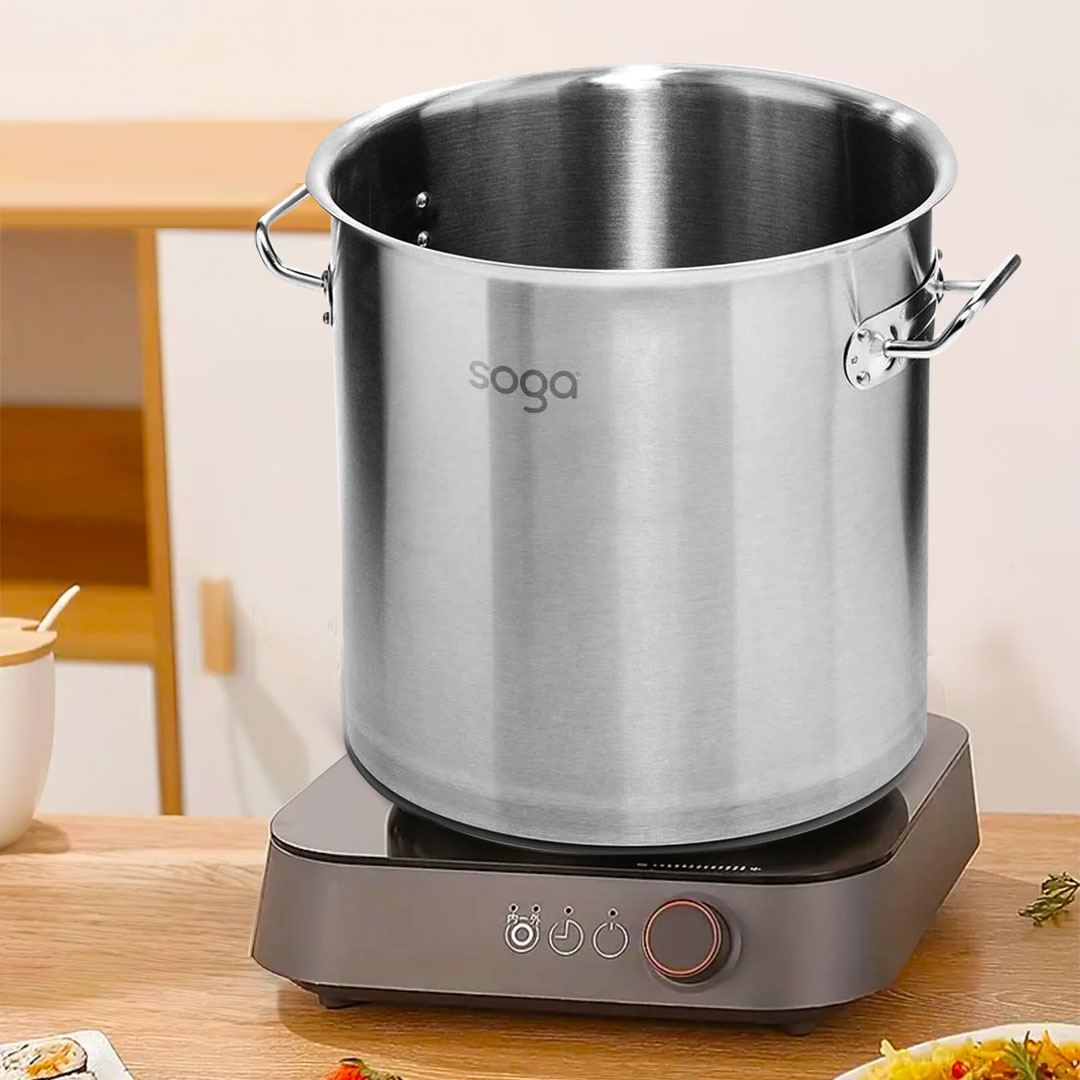 SOGA Stock Pot 143L Top Grade Thick Stainless Steel Stockpot 18/10 Without Lid, , , , , ,  - AU DEPOT 2