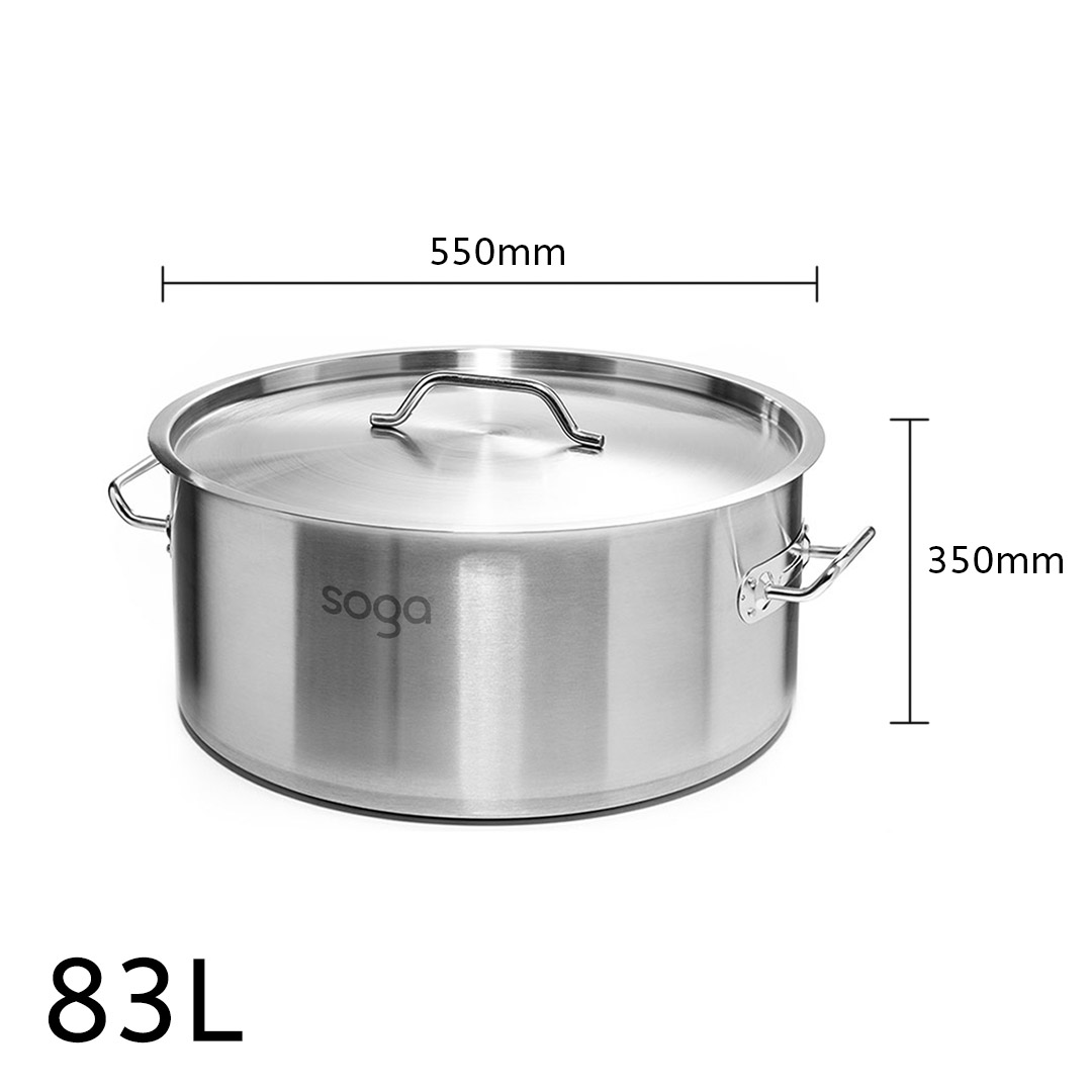 SOGA Stock Pot 83L Top Grade Thick Stainless Steel Stockpot 18/10, , , , , ,  - AU DEPOT 5