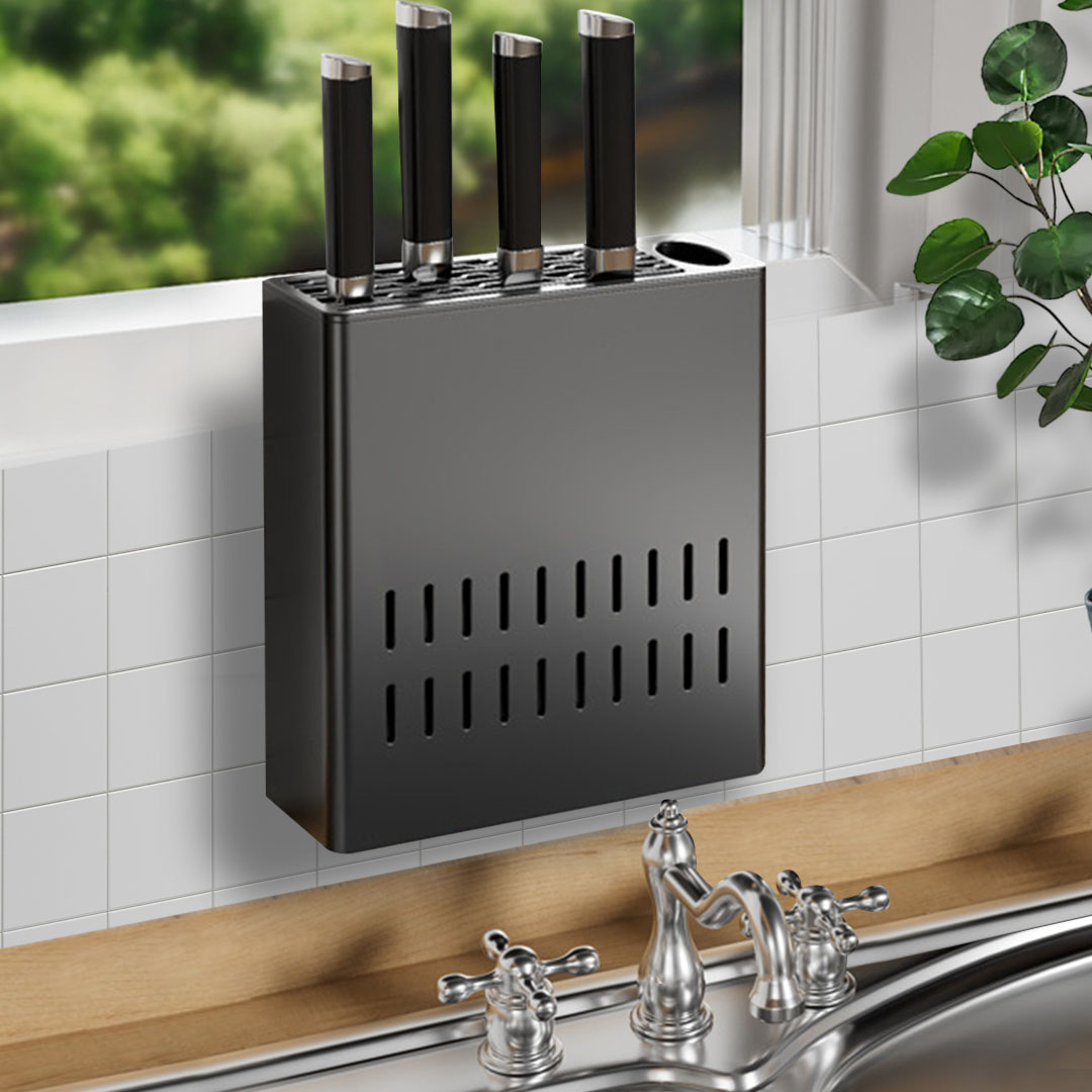 SOGA Wall Mounted Kitchen Knife Storage Rack Space-Saving Organiser, , , , , ,  - AU DEPOT 3