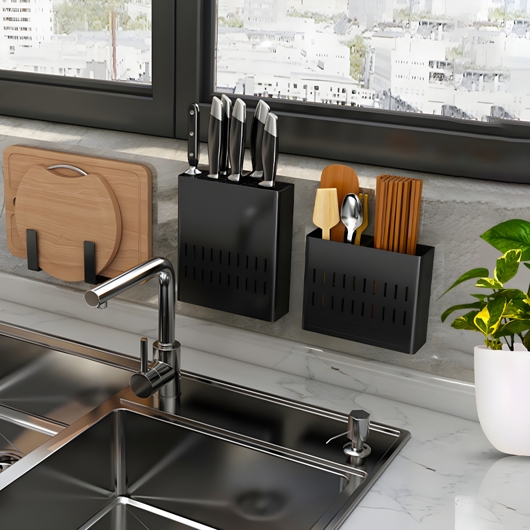 SOGA Wall Mounted Kitchen Knife Storage Rack Space-Saving Organiser, , , , , ,  - AU DEPOT 6