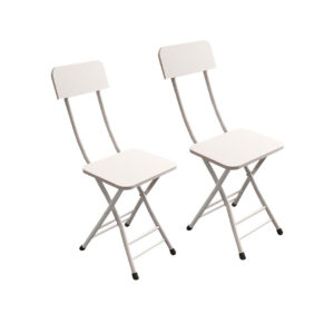 SOGA White Foldable Chair Space Saving Lightweight Portable Stylish Seat Home Decor Set of 2, , , , , ,  - AU DEPOT 1