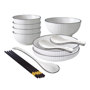 SOGA White Japanese Style Ceramic Dinnerware Crockery Soup Bowl Plate Server Kitchen Home Decor Set of 7, , , , , ,  - AU DEPOT 1