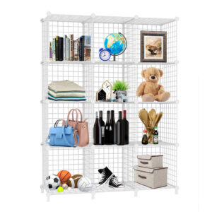 SOGA White Portable 12-Cube 3 Column Storage Organiser Foldable DIY Modular Grid Space Saving Shelf, , , , , ,  - AU DEPOT 1