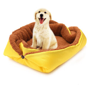 SOGA Yellow Dual-purpose Cushion Nest Cat Dog Bed Warm Plush Kennel Mat Pet Home Travel Essentials, , , , , ,  - AU DEPOT 1