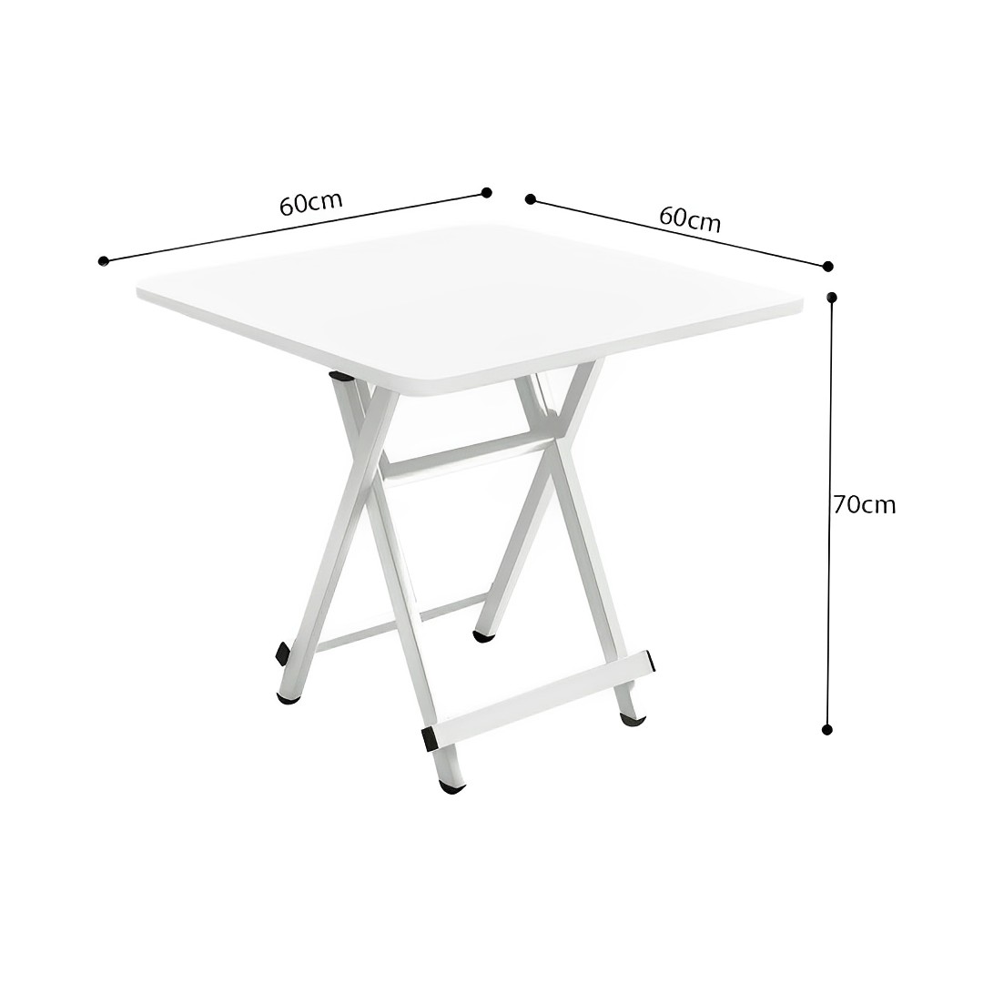 SOGA 2X White Dining Table Portable Square Surface Space Saving Folding Desk with Lacquered Legs Home Decor, , , , , ,  - AU DEPOT 6