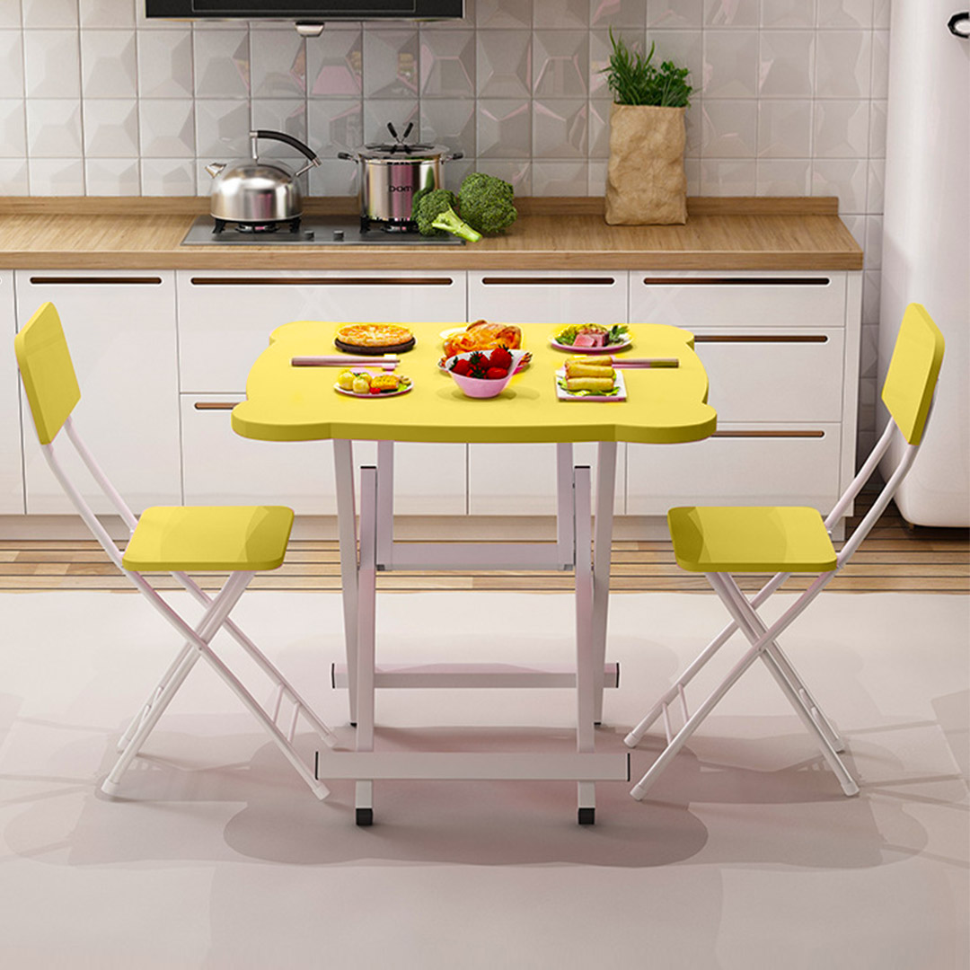 SOGA Yellow Minimalist Cat Ear Folding Table Indoor Outdoor Portable Stall Desk Home Decor, , , , , ,  - AU DEPOT 5